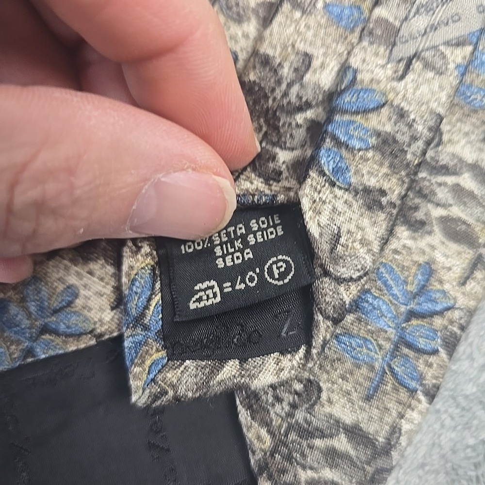 Ermenegildo Zegna Exclusive Design Silk Necktie Floral Geometric Italian - Picture 4 of 7